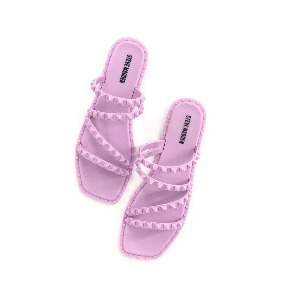 Steven Madden Skyler-J Studded Jelly Slide Sandals Lilac 8